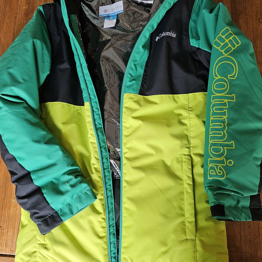 Columbia Black and Green Outdoor Jacket